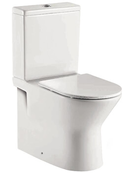 Joseph Miles Life Rimless 380mm White Back To Wall WC Pan With Soft Close Seat And Cistern - Image