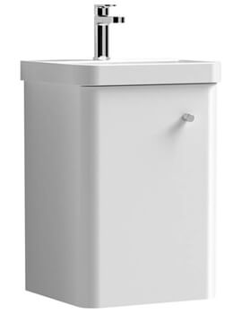 Nuie Core 405 x 355mm Wall Hung Single Door Vanity Unit And Basin - Image