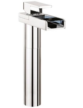 Crosswater Water Square Chrome Tall Monobloc Basin Mixer Tap - WS112DNC - Image