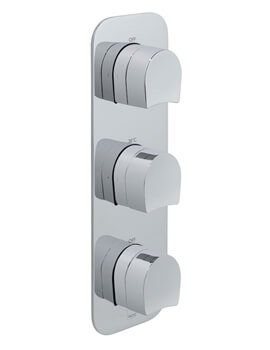 Kovera Vertical Concealed 2 Outlet 3 Handle Chrome Thermostatic Valve