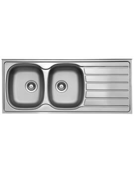 Clearwater Axium Double Bowl Kitchen Sink And Drainer - Image