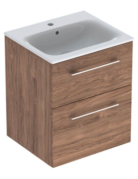 Selnova Square Wall Hung Double Drawer Cabinet With Slim Rim Basin