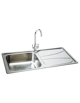 Carron Phoenix Zeta 100 Polished 1.0 Bowl Inset Kitchen Sink - Image