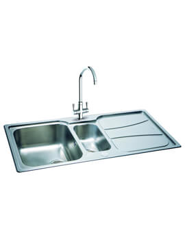 Carron Phoenix Zeta 150 Polished 1.5 Bowl Inset Kitchen Sink - Image