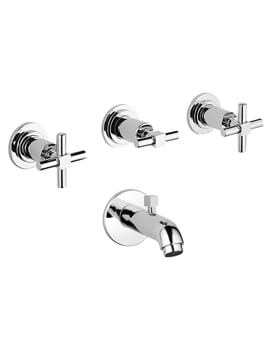 VitrA Uno 4 Hole Built-In Bath Shower Mixer Tap With Diverter - Exposed Part - Image