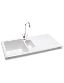 Carron Phoenix Shonelle 150 White 1.5 Bowl Inset Kitchen Sink - Image