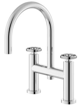 Hudson Reed Revolution Industrial Deck Mounted Bath Shower Mixer Tap Chrome - Image