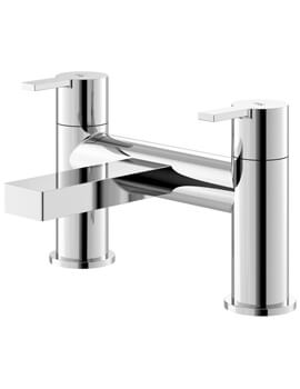 Hudson Reed Willow Chrome Deck Mounted Bath Shower Mixer Tap - Image