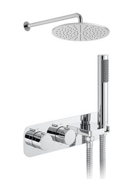 Vado Tablet Altitude  Chrome ConcealedThermostatic Valve With Shower Head And Kit - Image