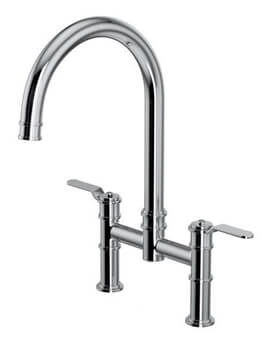 Perrin And Rowe Armstrong Bridge Mixer Tap With Textured Handle - Image