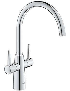 Grohe Ambi Contemporary 2 Handle Chrome Kitchen Sink Mixer Tap With Swivel Spout - Image