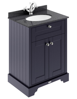 Old London Floor Standing Vanity Unit And Basin With Marble Worktop - Image