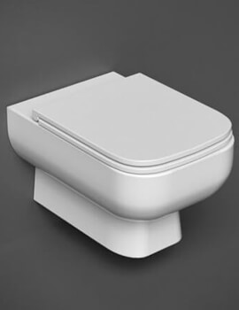 RAK Series 600 Rimless Wall Hung WC Pan With Hidden Fixations And Urea Soft Close Seat - Image