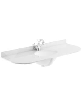 1200mm Grey Curved Marble Top Single Bowl Basin With 1 Taphole