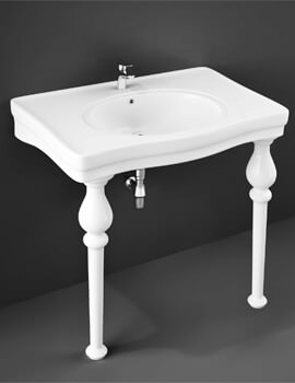 Console Alexandra 1 Tap Hole White 845mm Basin With Ceramic Legs