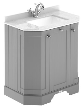 Hudson Reed Old London Angled 3 Door Unit And Marble Top Basin - Image