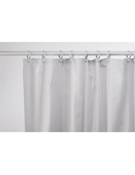 Croydex White Plain PVC Bath Shower Curtain - Image