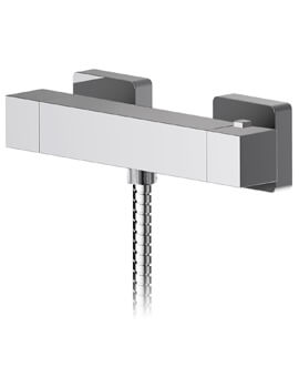 Nuie Sanford Chrome Thermostatic Bar Shower Valve With Bottom Outlet - Image