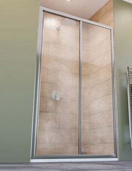 Lakes Classic Silver Framed Slider Shower Door 1850mm Height - Image