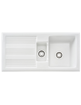 Franke Galassia GAK 651 Ceramic White 1.5 Bowl Kitchen Inset Sink - Image