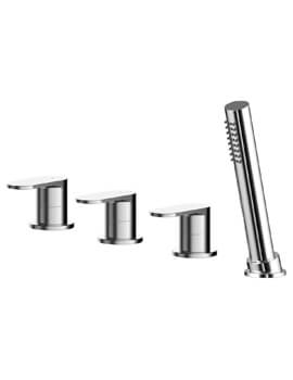 Nuie Binsey Deck Mounted 4 Hole Bath Shower Mixer Tap Chrome - Image