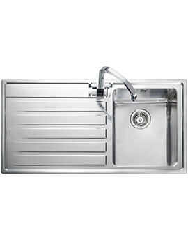 Rangemaster Rockford Micro-Sheen Finish Stainless Steel Inset 985 x 508mm 1 Bowl Kitchen Sink - Image