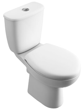 Lecico Atlas Smooth White Close Coupled Pan With Push Button Cistern And Seat