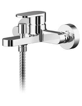 Nuie Binsey Exposed Wall Mounted Bath Shower Mixer Tap Chrome With Kit - Image