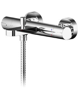 Nuie Binsey Wall Mounted Round Chrome Thermostatic Bath Shower Mixer Tap - Image