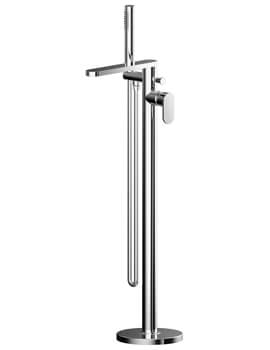 Nuie Binsey Freestanding Chrome Bath Shower Mixer Tap With Kit - Image