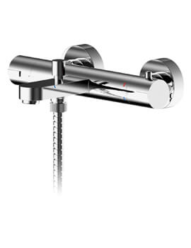 Nuie Arvan Wall Mounted Round Thermostatic Chrome Bath Shower Mixer Tap - Image
