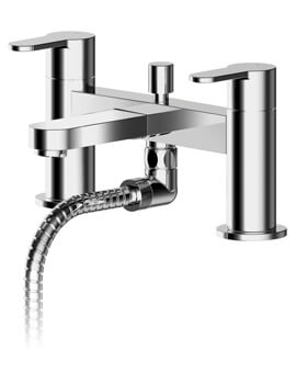 Nuie Arvan Deck Mounted Bath Shower Mixer Tap Chrome With Kit - Image