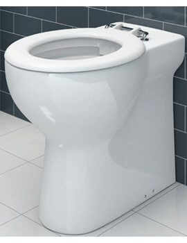 Lecico Atlas Rimless Comfort Height White Back To Wall WC Pan - Image