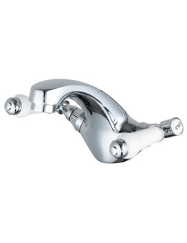 Nuie Bloomsbury Mono Basin Mixer Tap Chrome With Push Button Waste - XM305 - Image