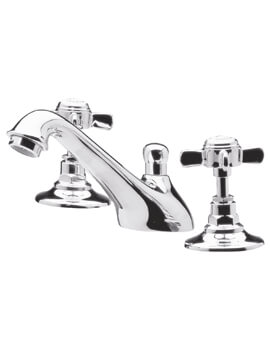 Traditional 3 Hole Deck Mounted Chrome Basin Mixer Tap With Pop-Up Waste