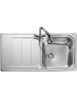 Rangemaster Houston 985 x 508mm Micro-Sheen Finish Stainless Steel 1.0B Inset Kitchen Sink - Image