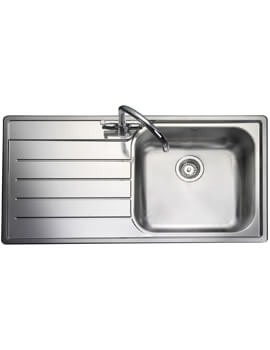 Rangemaster Oakland 985 x 508mm Polished Finish Stainless Steel 1.0B Inset Kitchen Sink