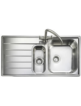Rangemaster Oakland 985 x 508mm Micro-Sheen Finish Stainless Steel 1.5B Inset Kitchen Sink - Image