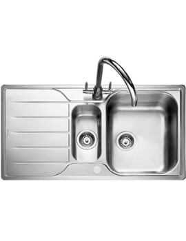 Rangemaster Michigan 950 x 508mm Micro-Sheen Finish Stainless Steel 1.5B Inset Kitchen Sink - Image