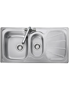 Baltimore 950 x 508mm Micro-Sheen Finish 1.5 Bowl Inset Kitchen Sink