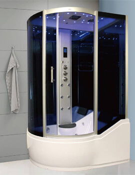 Insignia P Shaped 1700 x 900mm Steam Shower Mirrored Left Hand