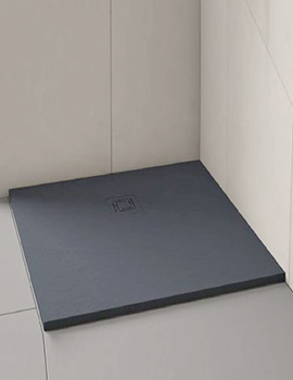 Merlyn TrueStone Square 900 x 900mm Shower Tray With Waste - Slate Black