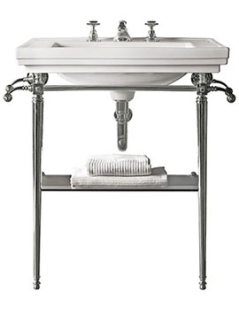 Imperial Astoria Deco Large Chrome Stand With Towel Rack And 640mm Basin - Image