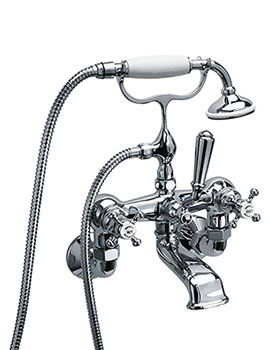 Imperial Westminster Wall Mounted Chrome Bath Shower Mixer Tap With Kit - Image