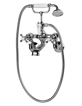 Imperial Victorian Wall-Mounted Bath Shower Mixer Tap With Kit - Image