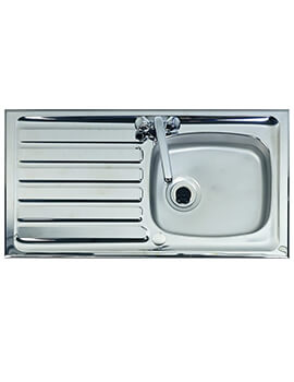Clearwater Contract Shallow Bowl 950 x 508mm Reversible Kitchen Sink - Image