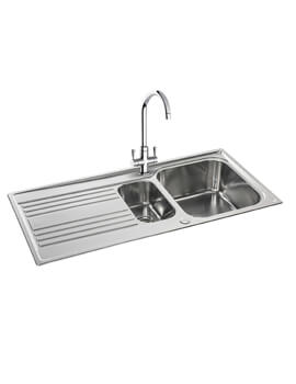 Carron Phoenix Rapid 150 Stainless Steel 1.5 Bowl 1000 x 500mm Kitchen Sink - Image