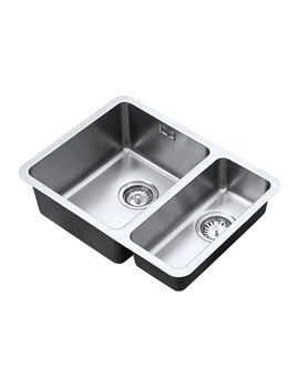 Luxsoplusduo25 340-180U Satin 1.5 Bowl Undermount Kitchen Sink