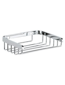 Delabie Chrome Wall Mounted Rectangular Wire Soap Basket - Image