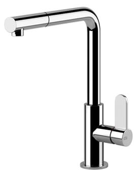 Gessi Aspire Chrome Rotating Sink Mixer Tap With Pull-Out Jet Handshower